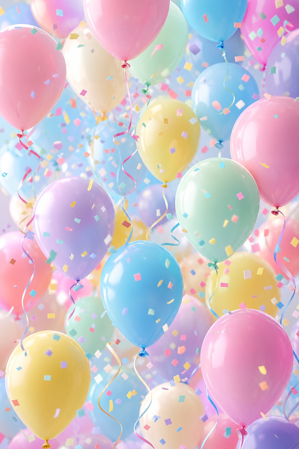 Preview for Pastel Birthday Balloons Background