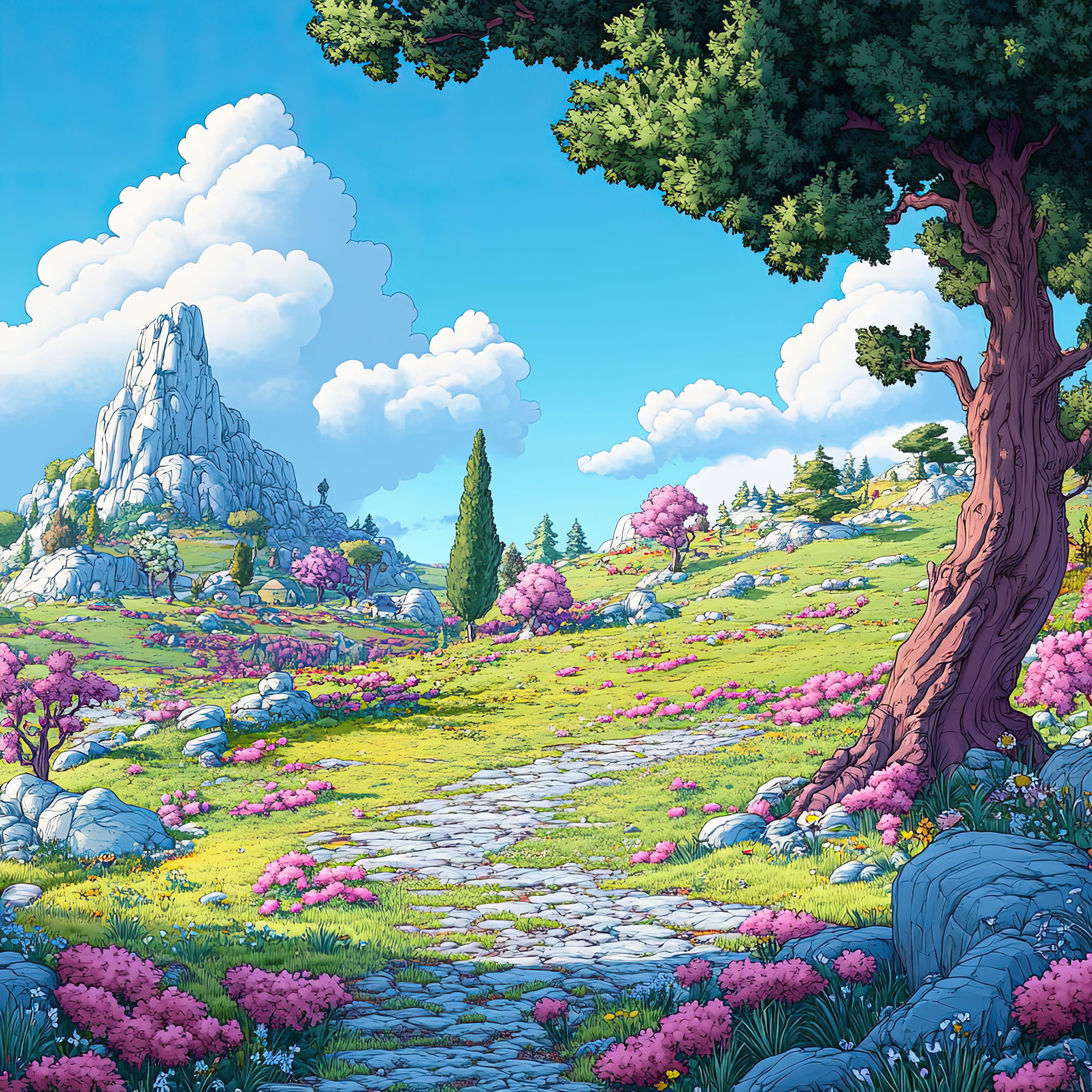 Preview for Serene-wildflower-landscape-nature-backdrop-background-f1ecf