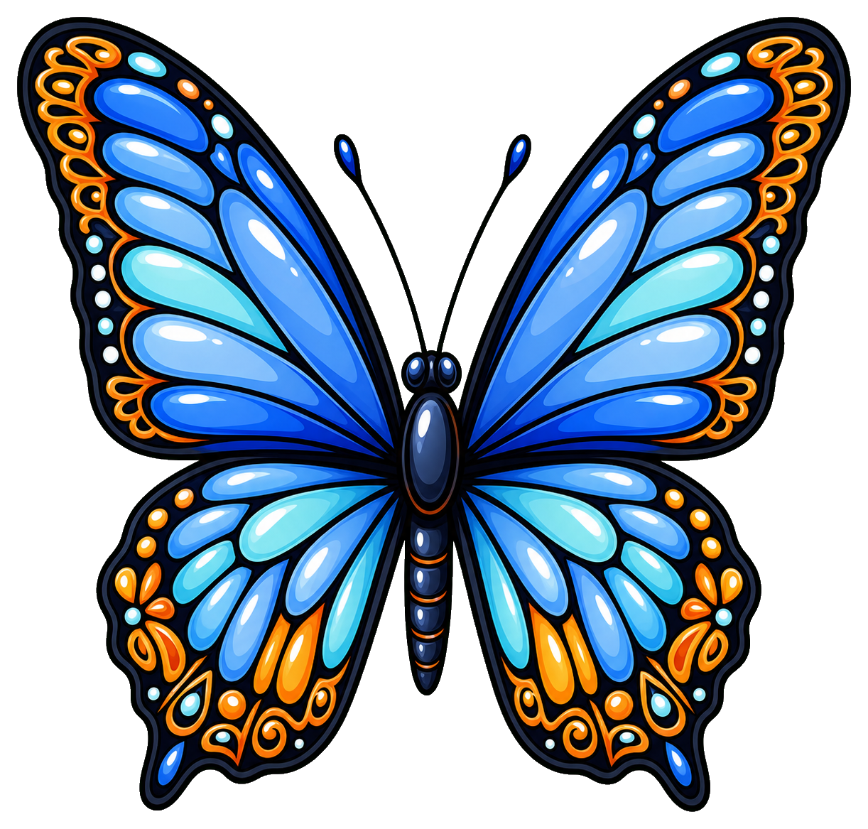 Preview for Blue And Orange Butterfly Sticker