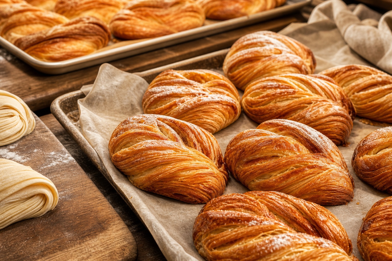Preview for Warm Oven Light Laminated Pastry Background