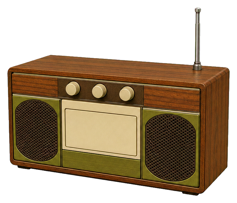Preview for Woodgrain Radio Cassette Sticker