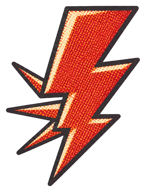 Preview for Vintage Halftone Red Lightning Bolt Sticker