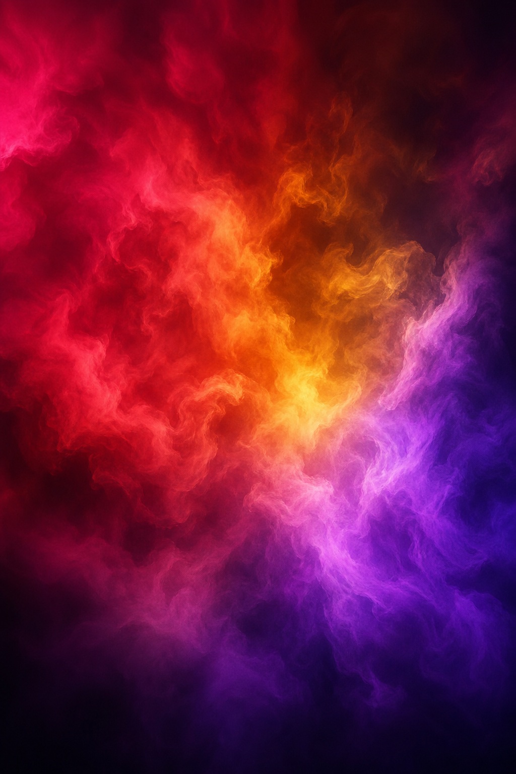 Abstract ruby, orange, purple, and magenta fog-like gradient glow on a dark background