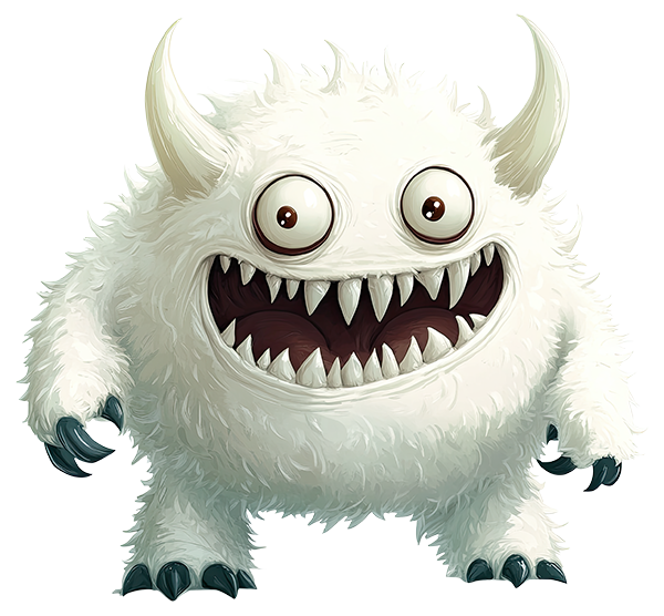 Preview for Cartoon-white-monster-illustration-monsters-sticker-39c6f