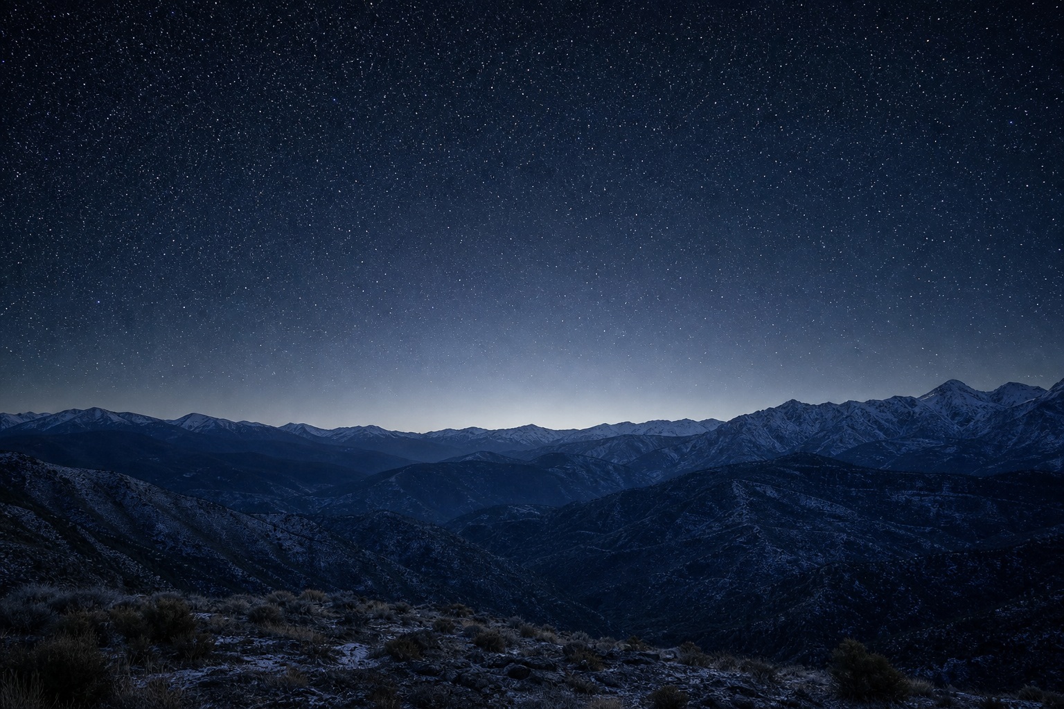 Preview for Clear Winter Sky Starry Mountain Background