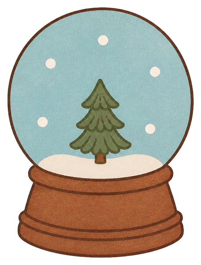 Preview for Dusty Blue Christmas Snow Globe Sticker