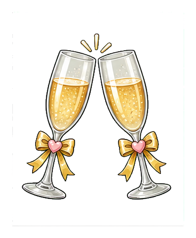 Preview for Champagne Glasses Sticker For Wedding Designs