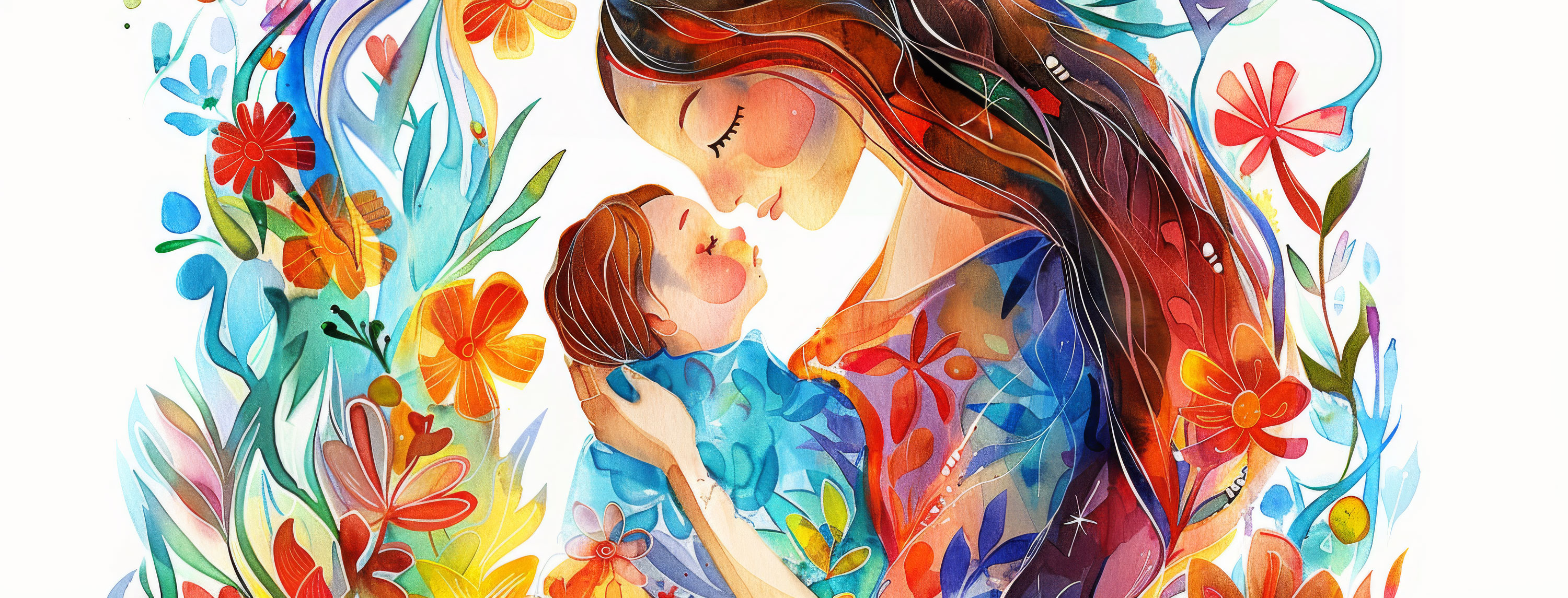 Preview for Mother-child-watercolor-art-mothers-day-background-345c0