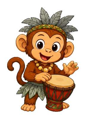 Preview for Jungle Drummer Monkey Sticker