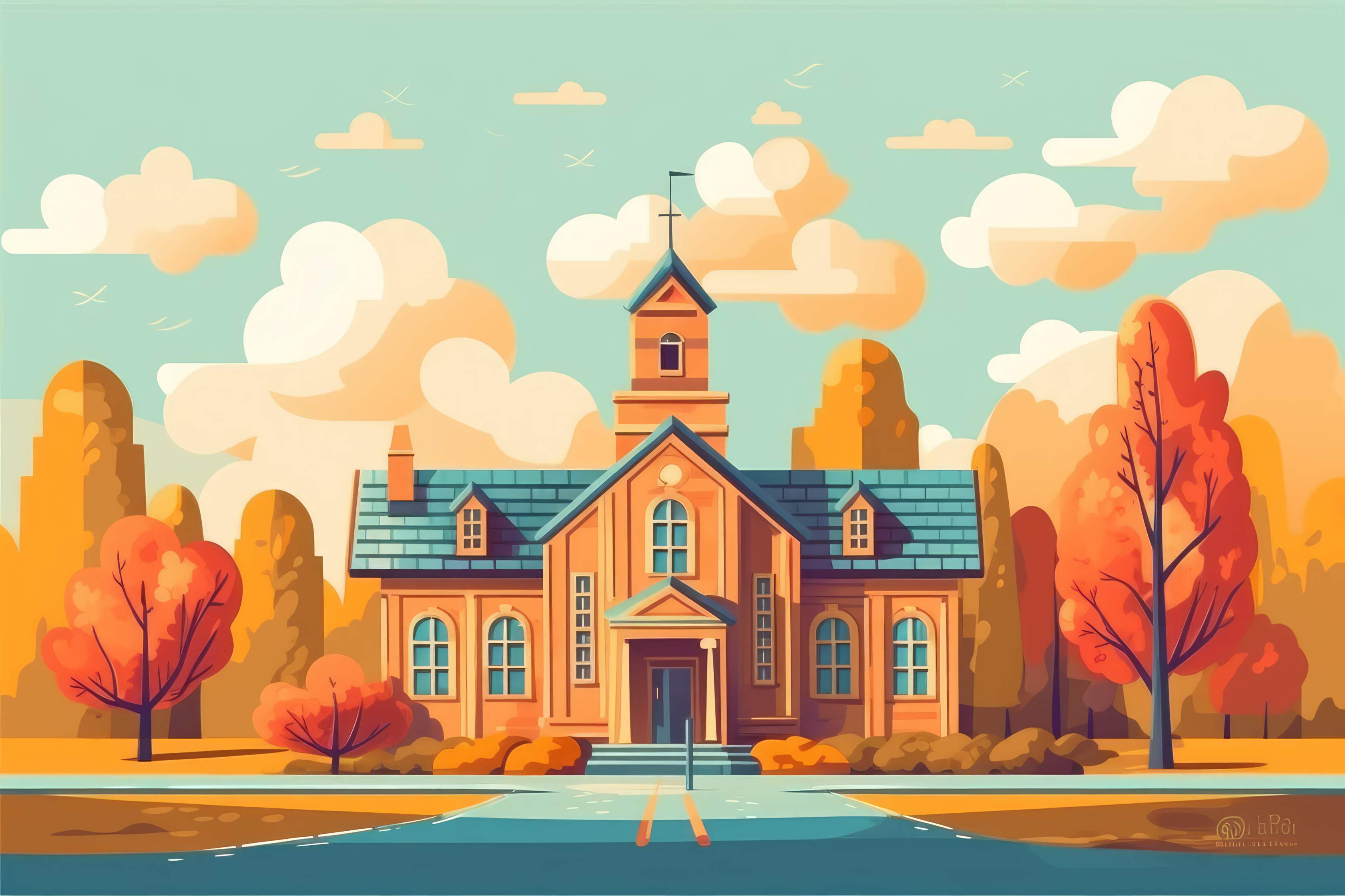 Preview for Serene-schoolhouse-scene-art-background-c33c7