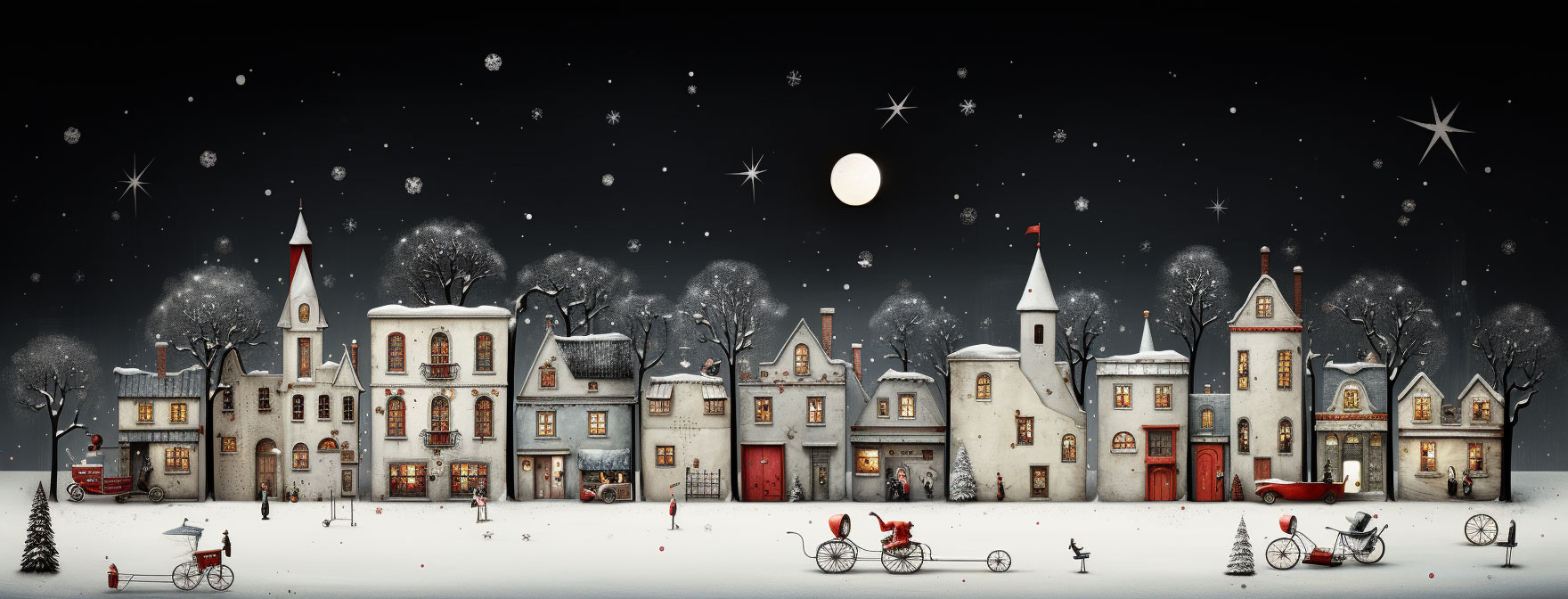 Preview for Winter-village-night-scene-christmas-cover-background-a404d