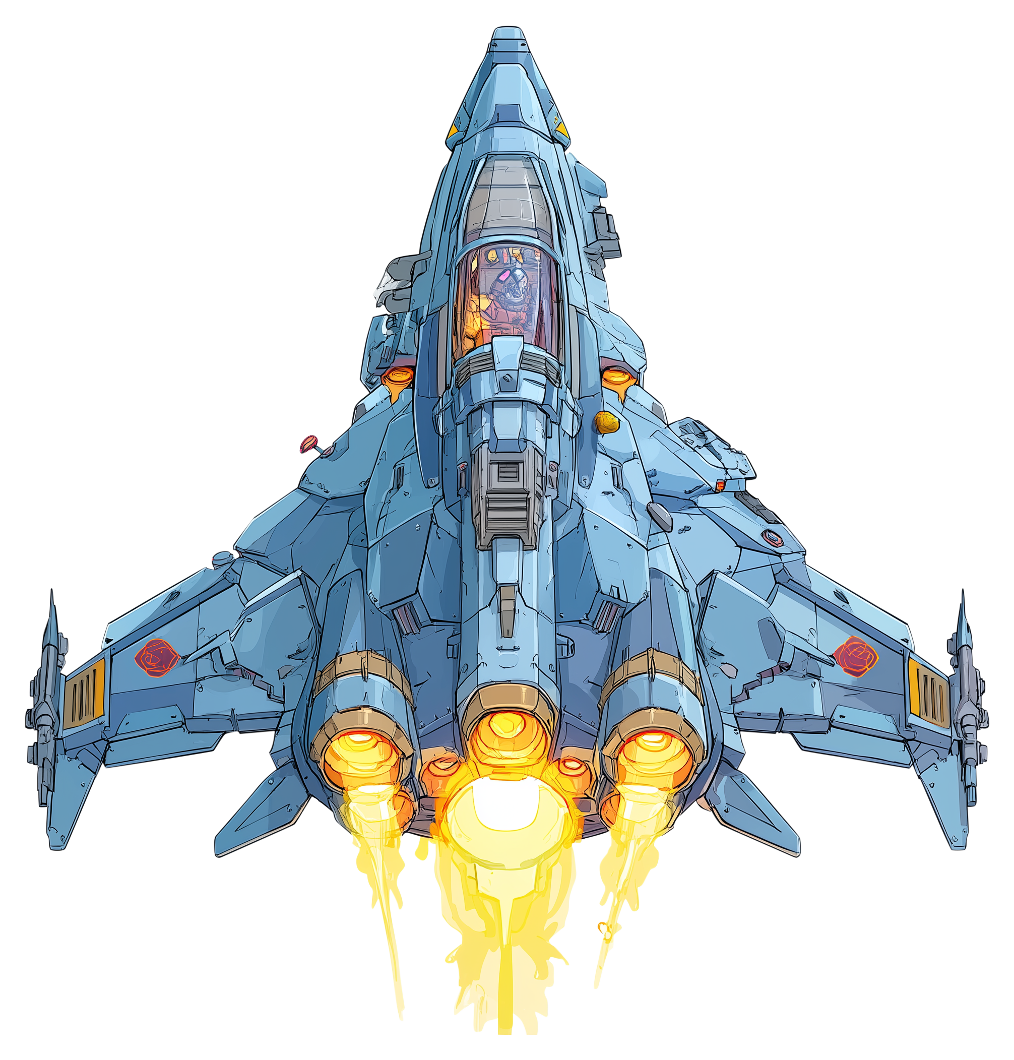 Preview for Futuristic-fighter-jet-pixel-art-spaceship-sticker-48279