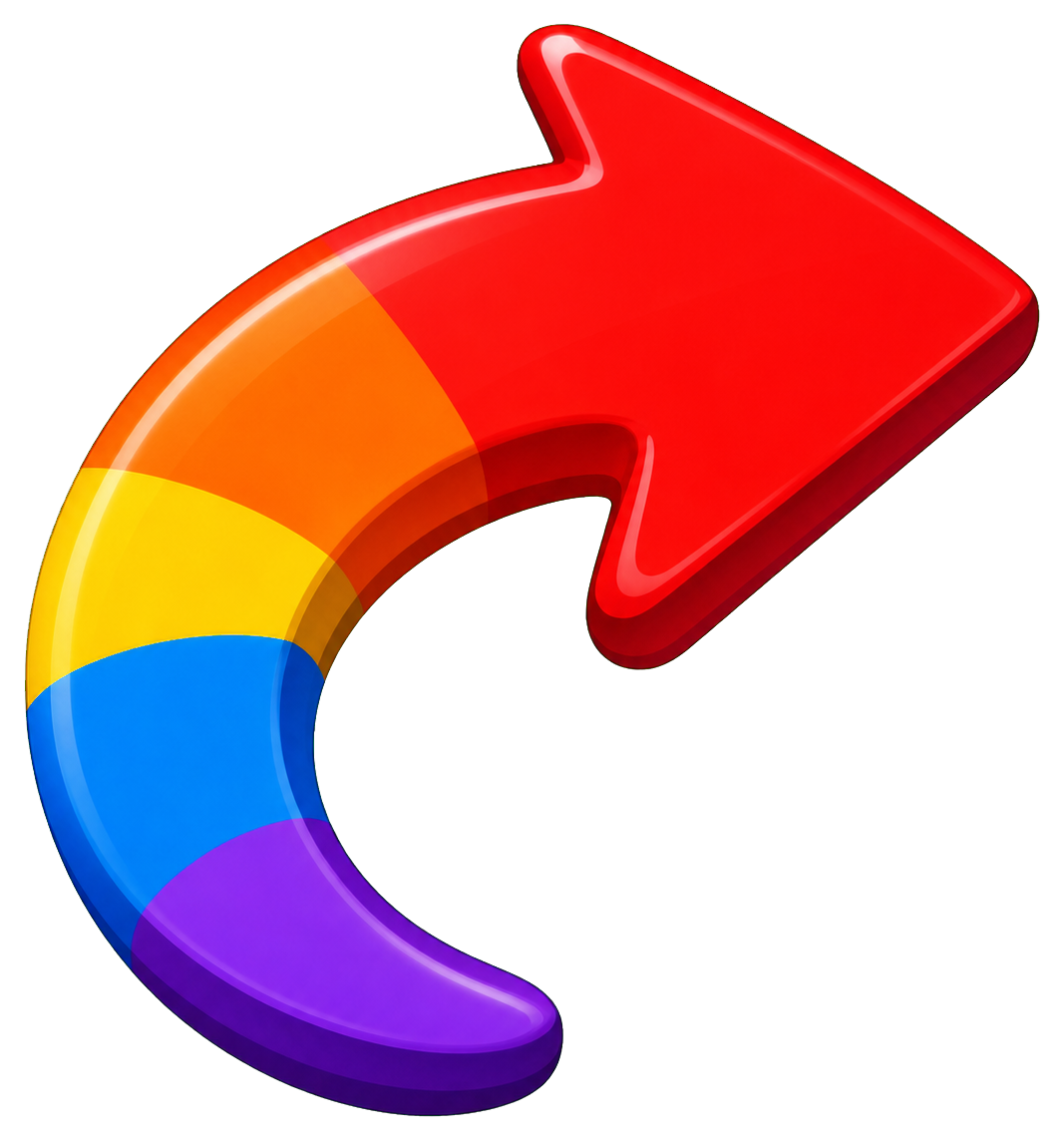 Preview for Rainbow Curved Arrow Sticker