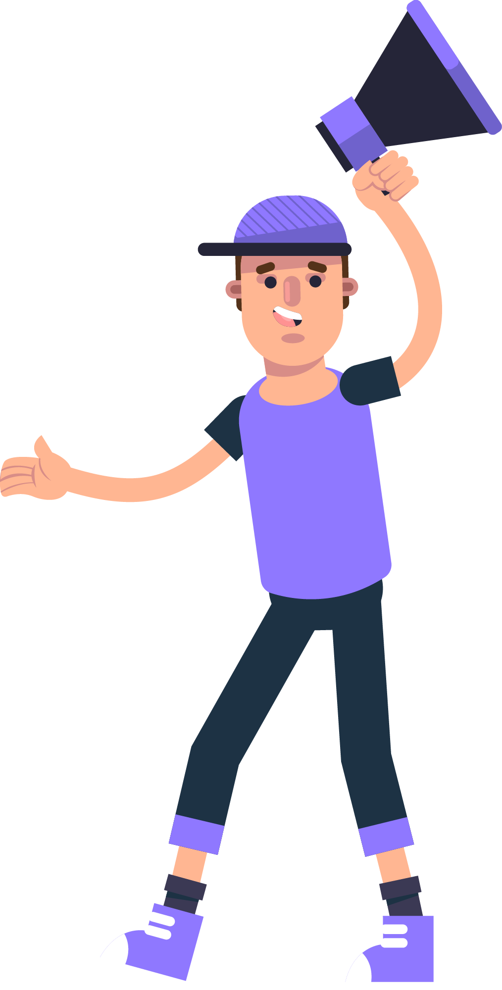 Preview for Cartoon-man-with-megaphone-soccer-sticker-51d66