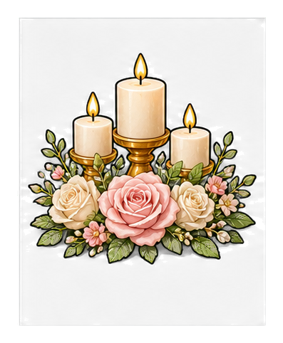 Preview for Candle Centerpiece Wedding Sticker
