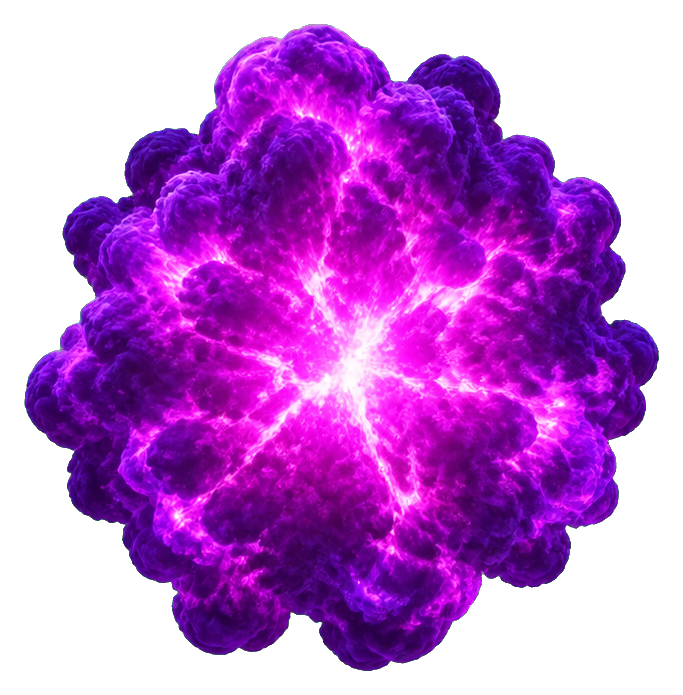 Preview for Realistic Violet Plasma Detonation Sticker