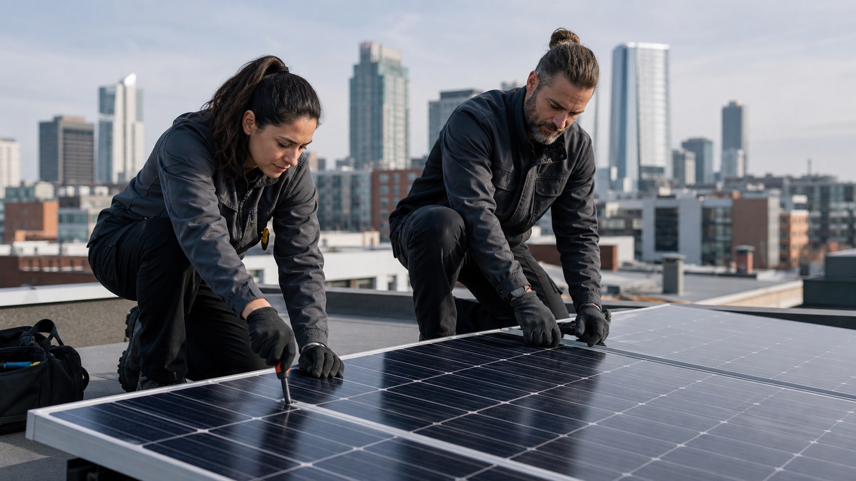 Preview for Solar Panel Maintenance Stock Background