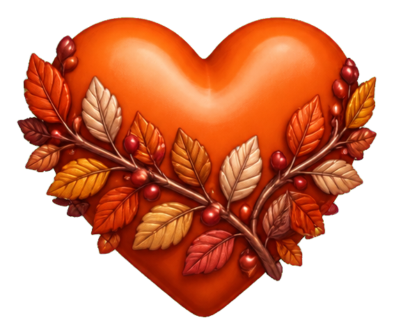 Preview for Leafy Heart Autumn Sticker