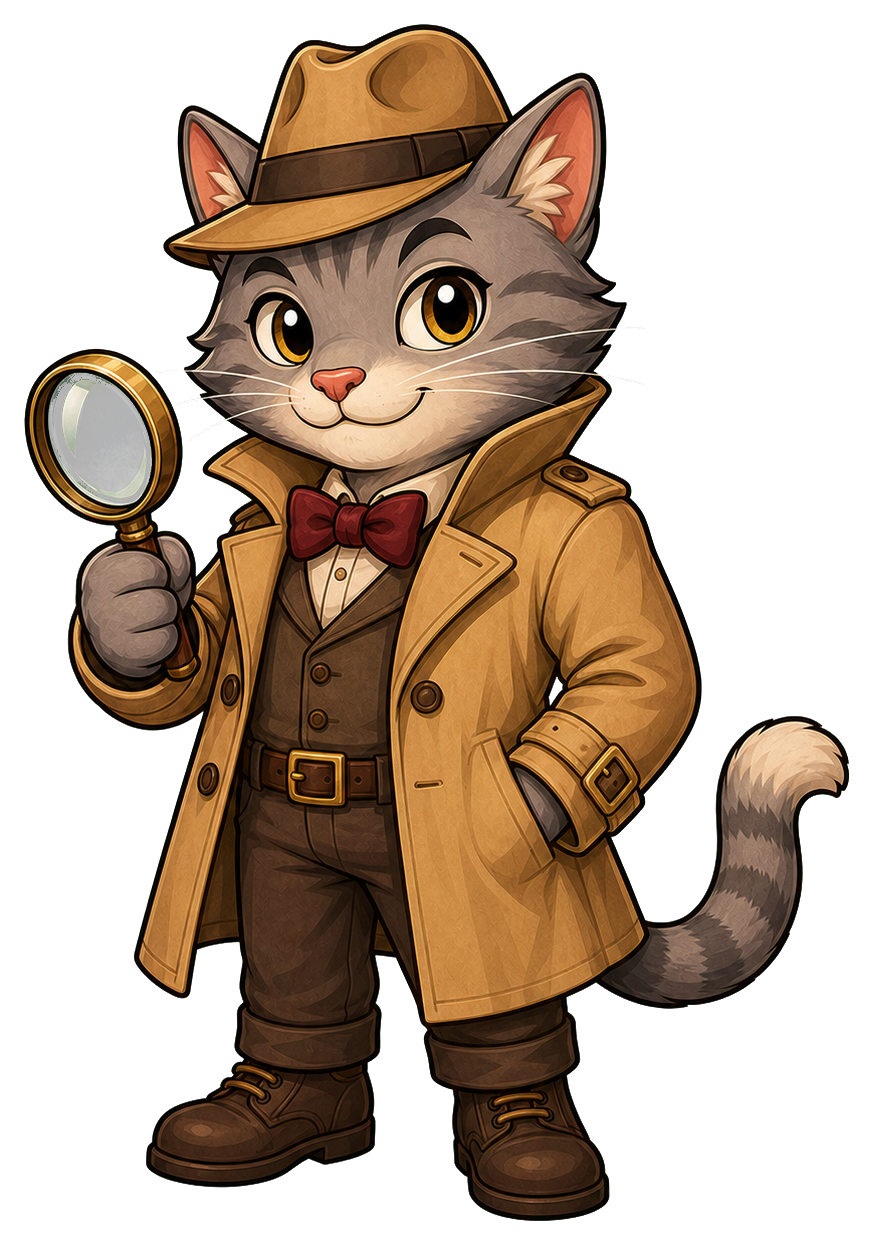 Preview for Detective Cat Sticker Graphic