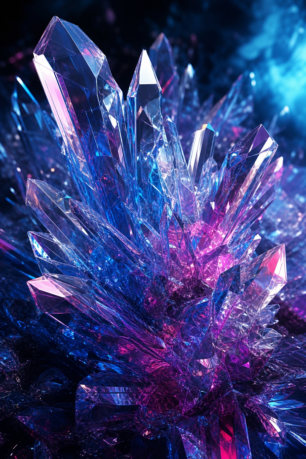 Preview for Abstract Crystal Cluster 3d Background