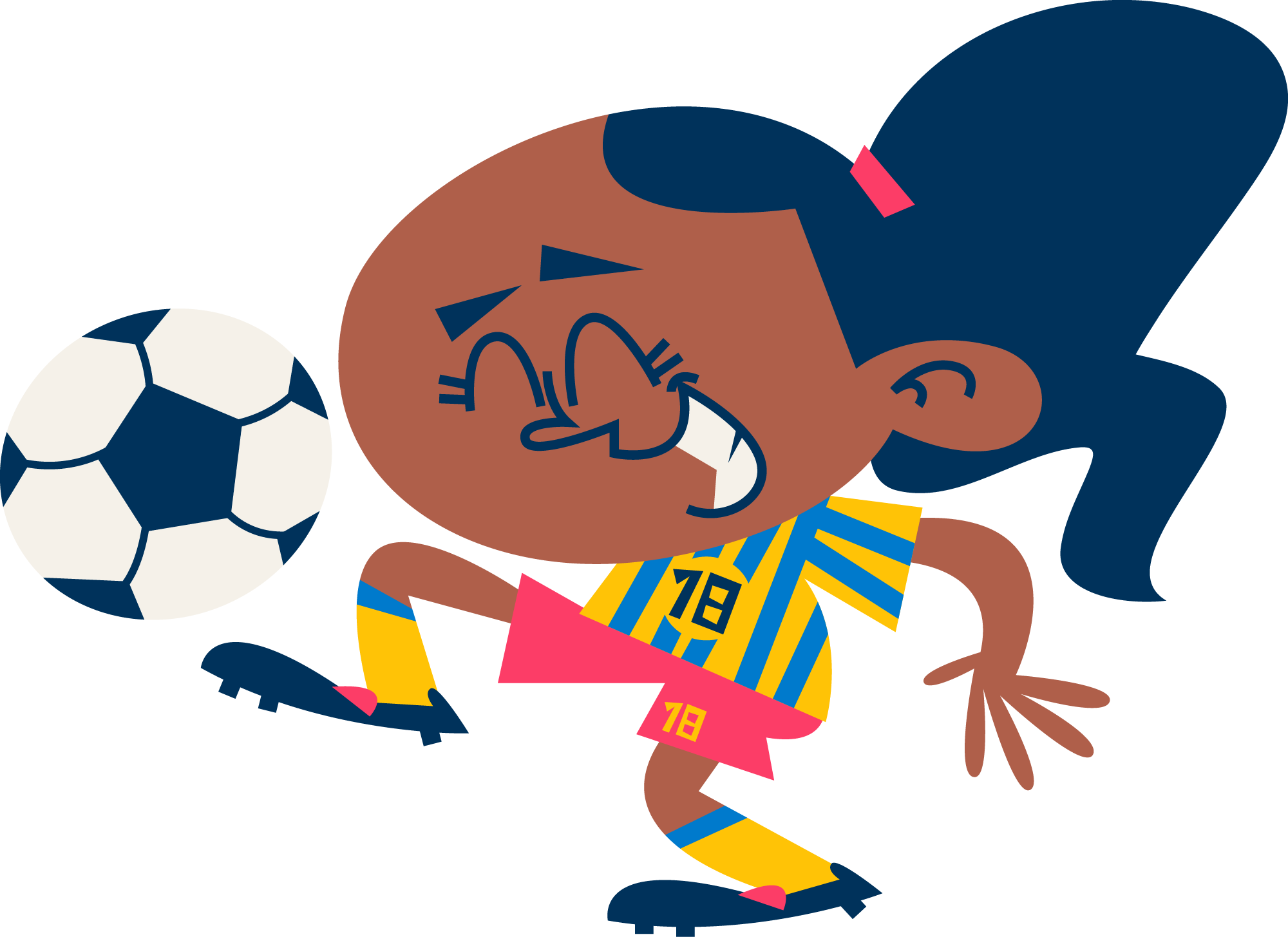 Preview for Cartoon-girl-playing-soccer-sticker-0278f