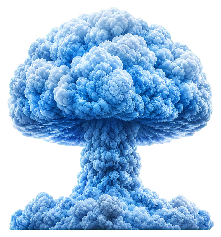 Preview for Frosty Blue Mushroom Cloud Sticker