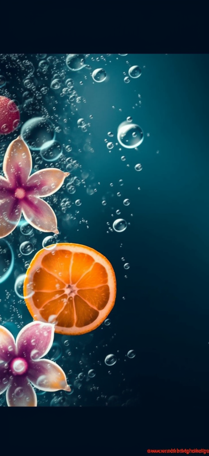 Preview for Underwater-orange-slice-flowers-ai-phone-background-985fe