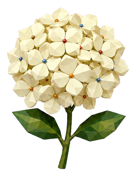Preview for Low Poly Ivory Hydrangea Sticker