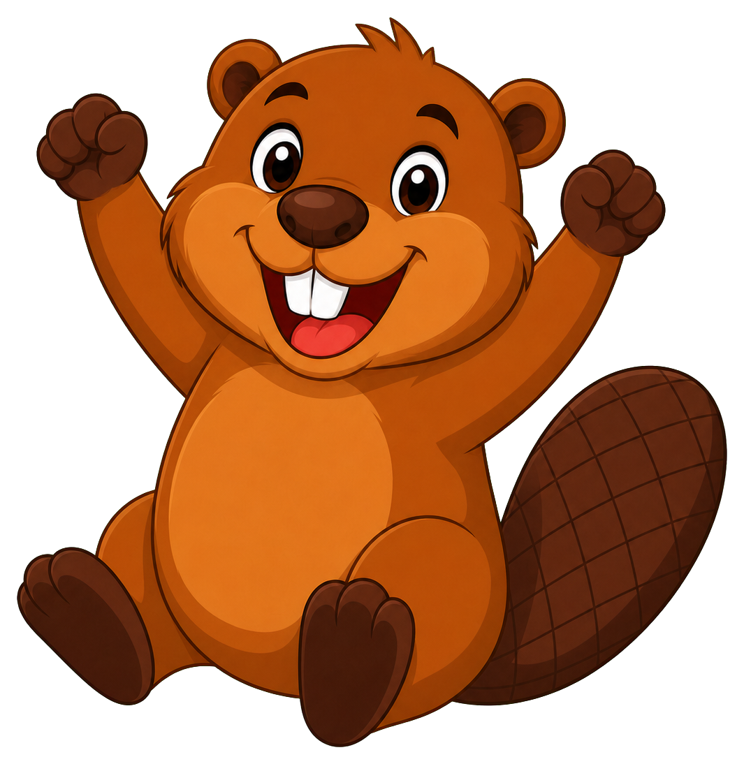 Preview for Excited Beaver Sticker For Creative Designs
