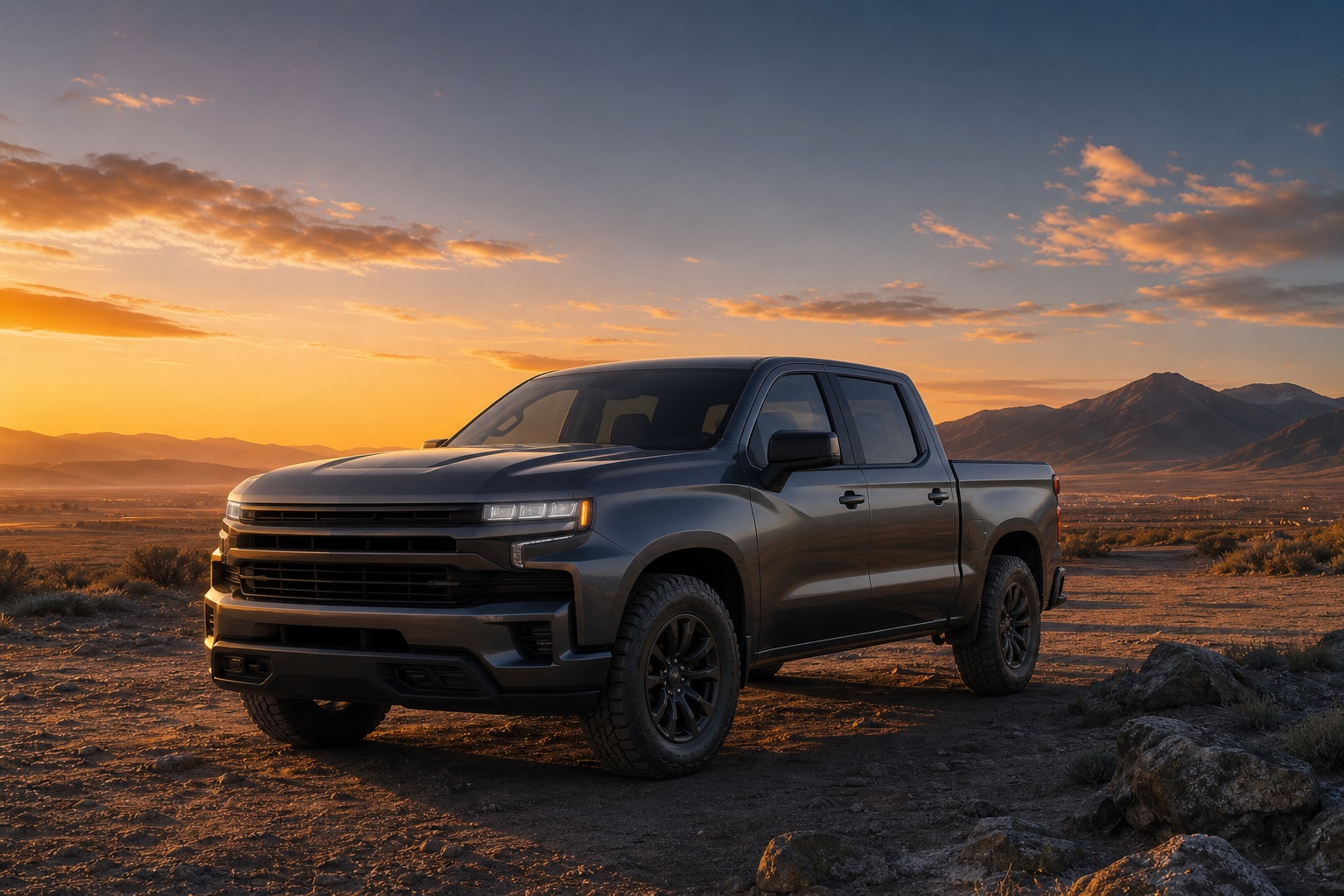 Preview for Pickup Truck Dawn Stock Background