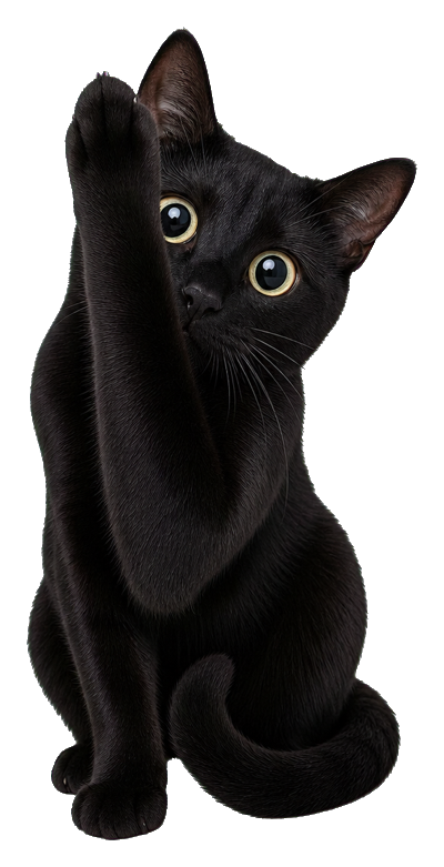 Preview for Curious Black Cat Peek Sticker