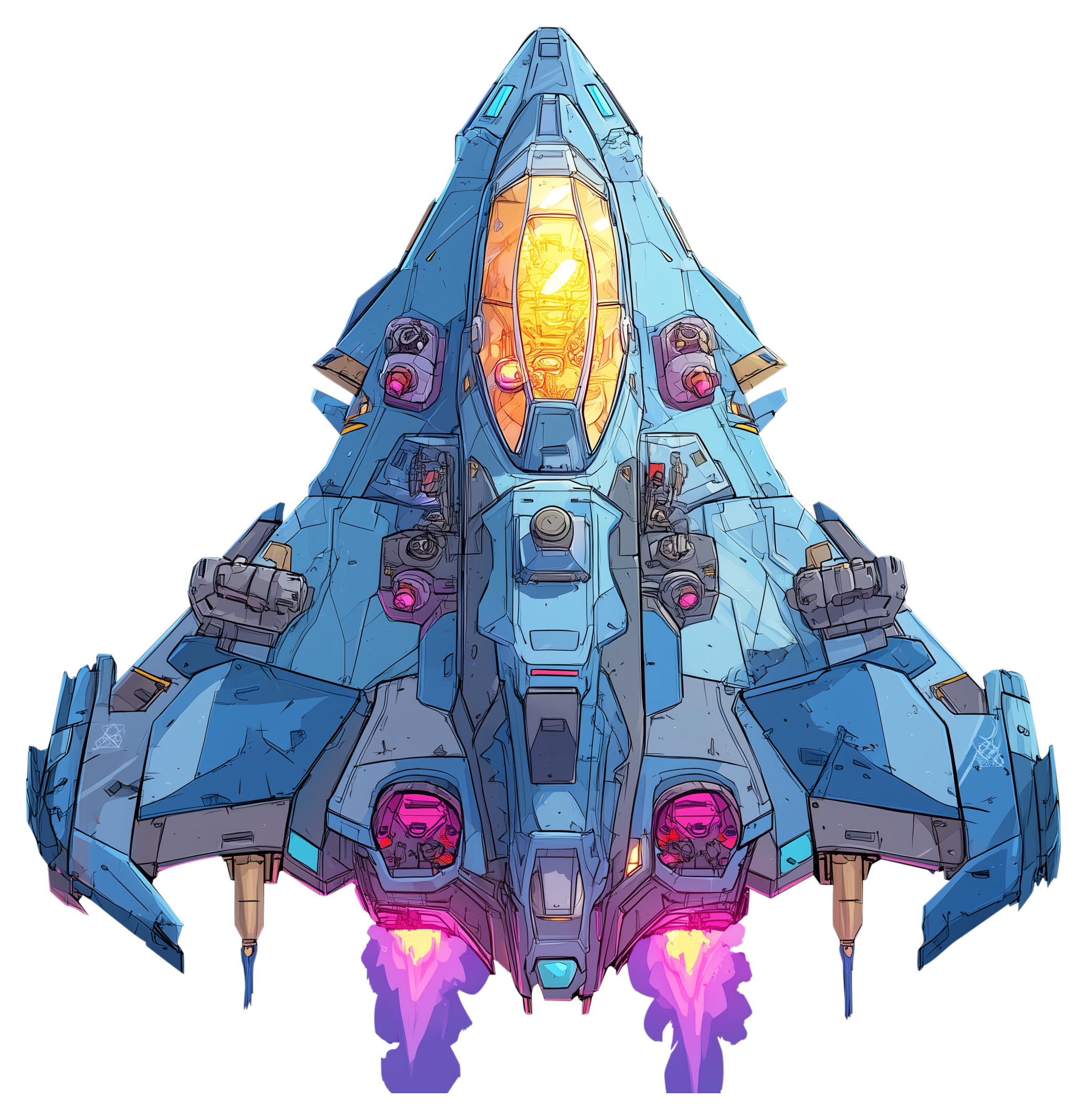 Preview for Futuristic-spaceship-design-sticker-74e0b