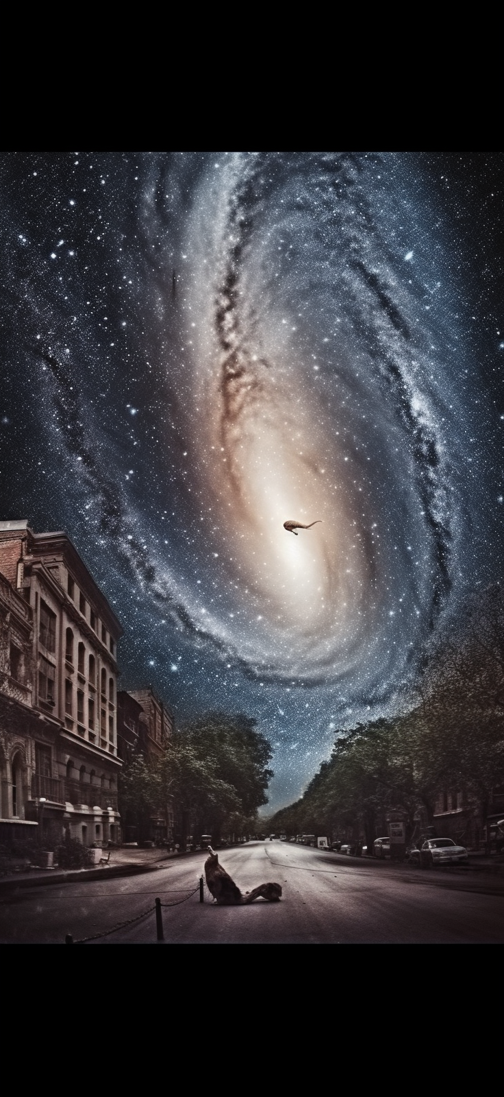 Preview for Cosmic-serenity-galaxy-above-city-street-ai-phone-background-c8623