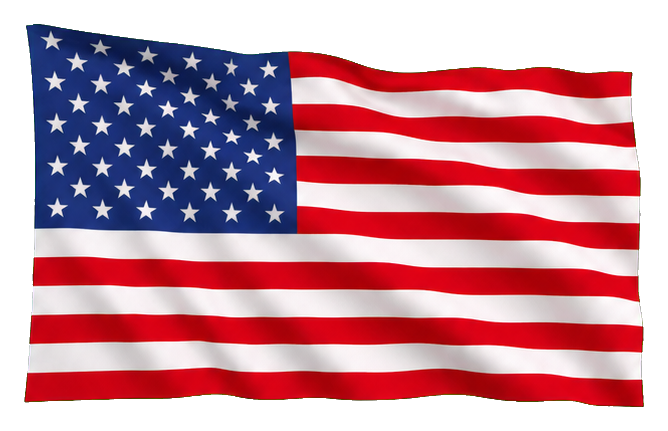 Waving United States flag with stars and red-and-white stripes