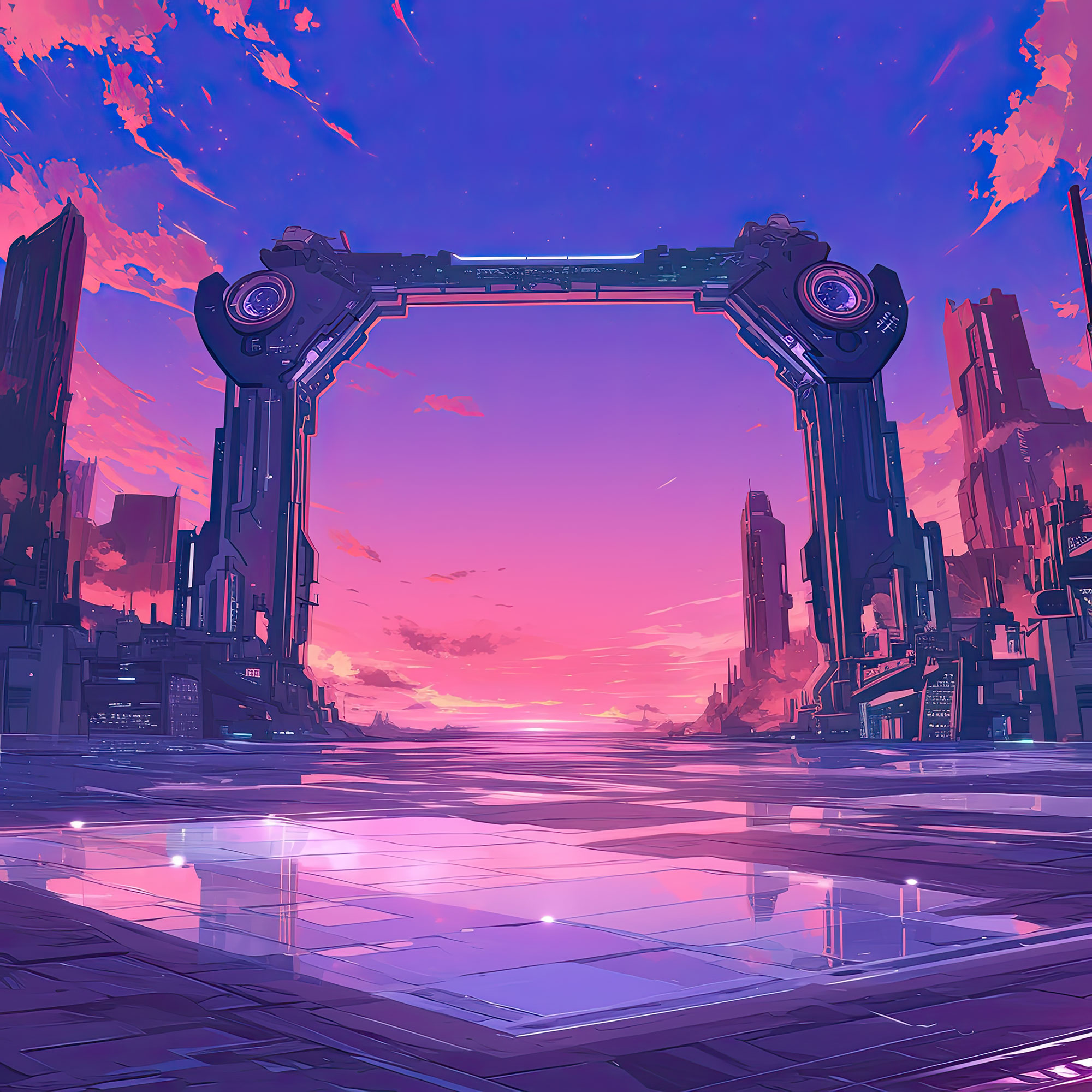 Preview for Futuristic-city-gateway-sci-fi-backdrop-background-57d9b