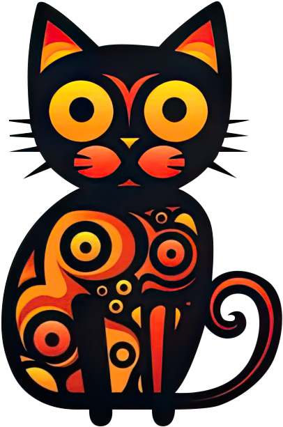 Preview for Stylized-black-cat-illustration-logo-animal-sticker-b129c