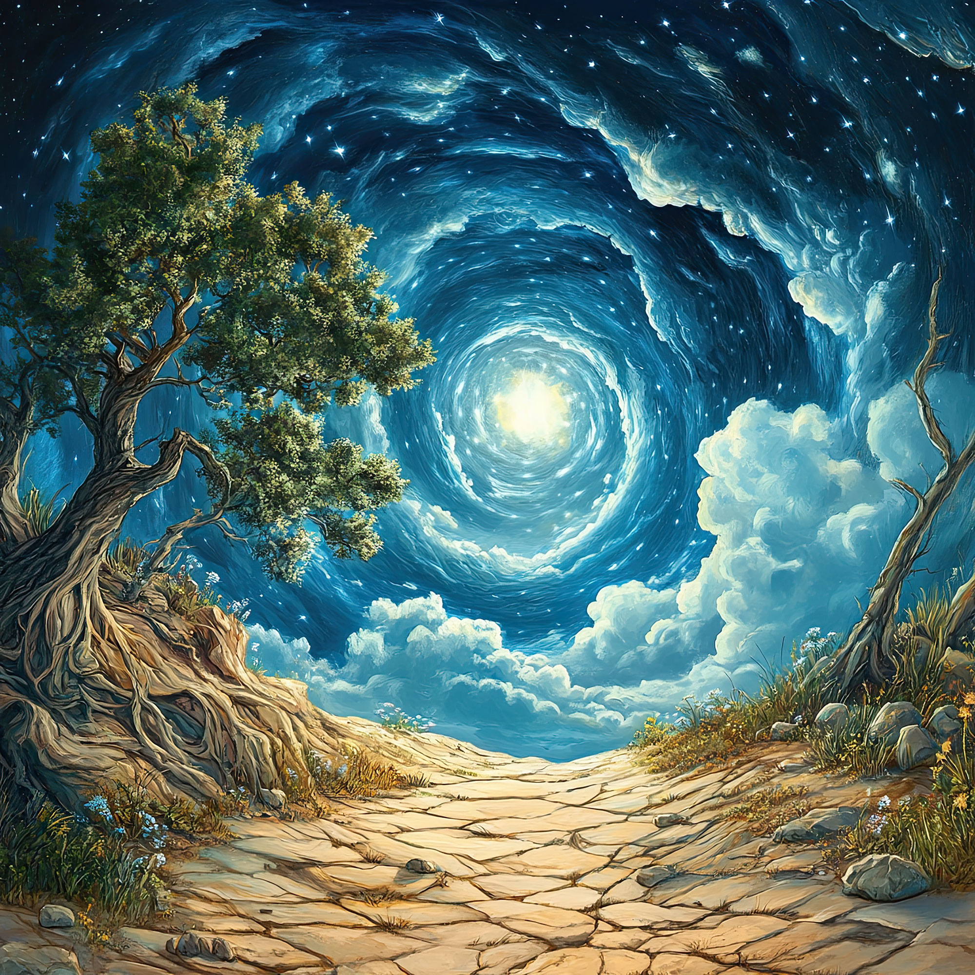 Preview for Surreal-cosmic-pathway-art-whimsical-backdrop-background-a3007