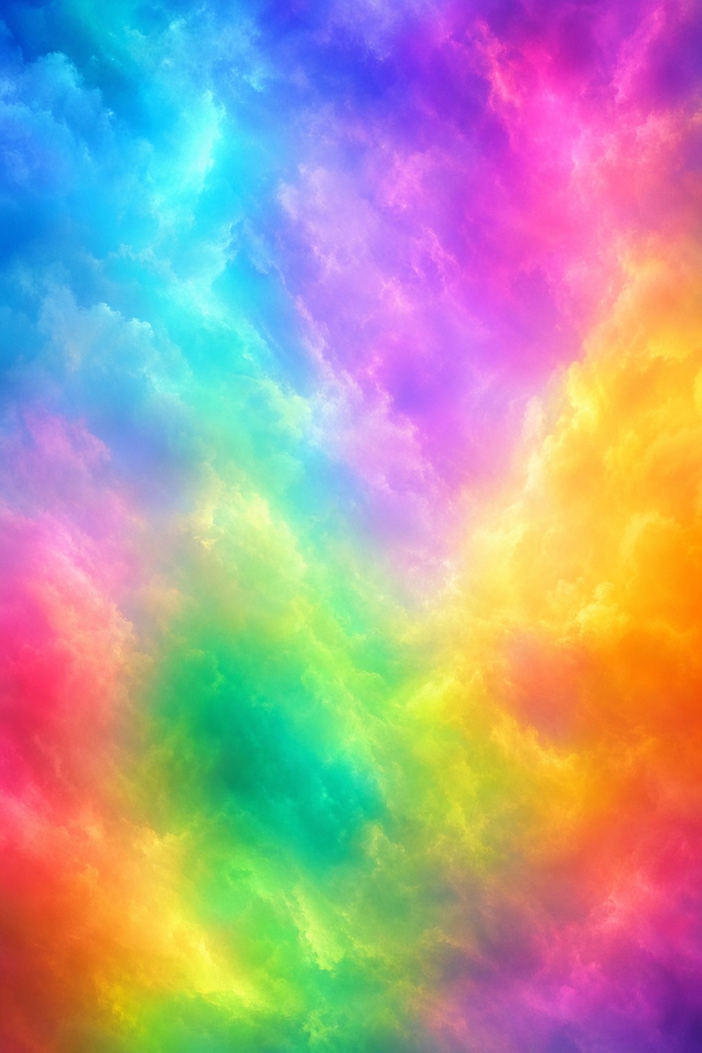 Soft rainbow spectrum clouds with glowing neon light and diffuse gradient texture