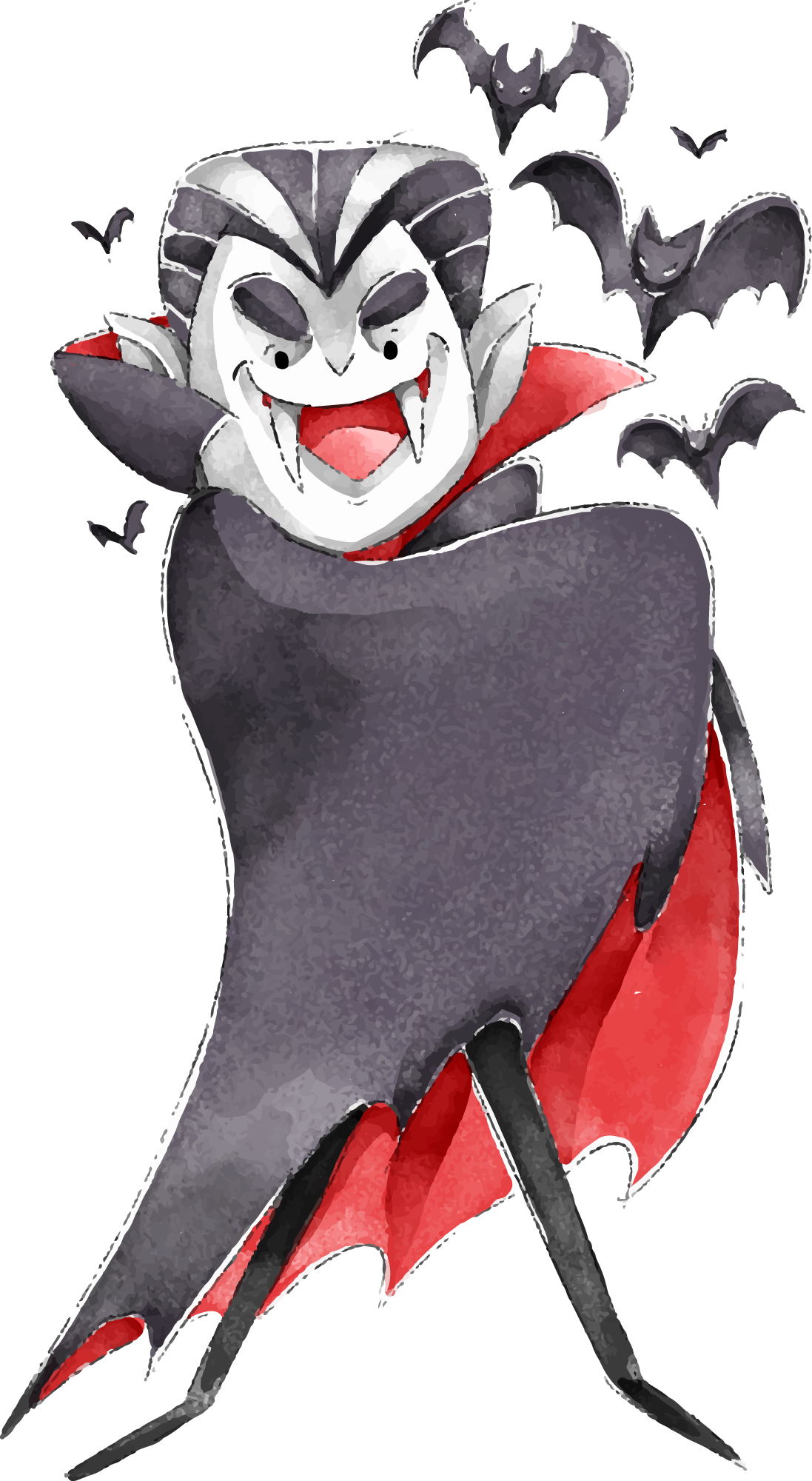 Preview for Cartoon-vampire-illustration-halloween-watercolor-sticker-1a937