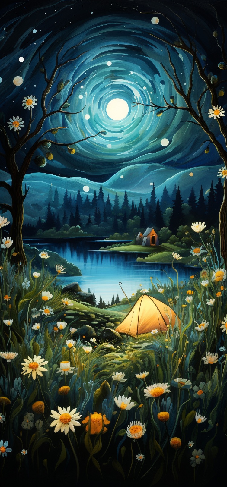 Preview for Camping Night Sky Stock Background