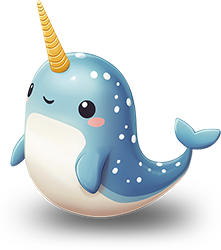 Preview for Cartoon-narwhal-illustration-animal-sticker-a956f