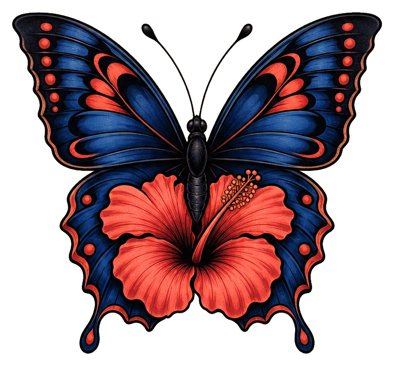 Preview for Hibiscus Butterfly Sticker