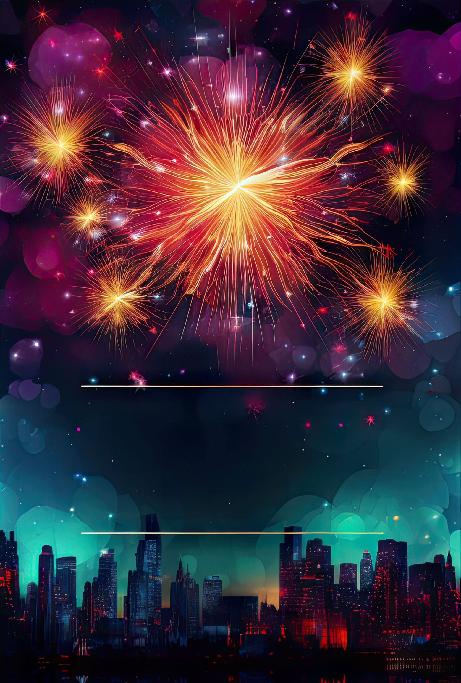 Preview for City-skyline-fireworks-celebration-new-year-background-020be