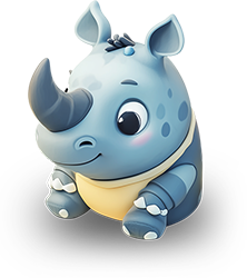 Preview for Blue-rhino-cartoon-character-sticker-405be