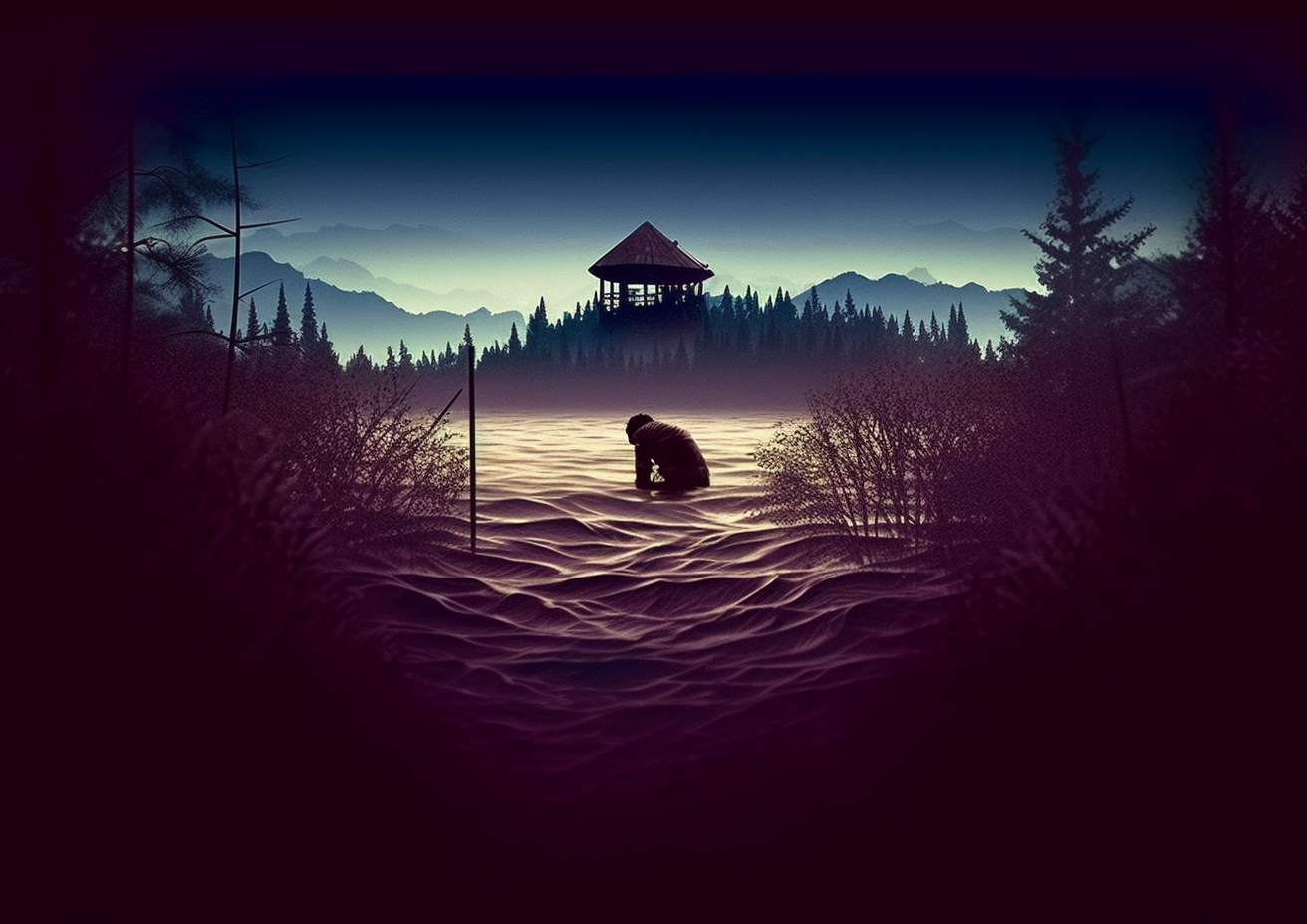Preview for Mysterious-lake-scene-dusk-ai-images-background-75479