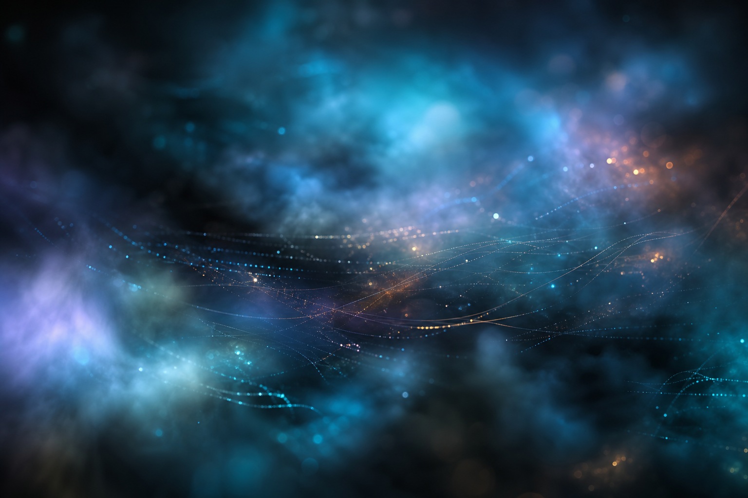Abstract blue and purple cloud-like digital texture with glowing light streaks