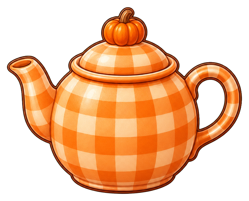 Preview for Gingham Teapot Sticker Graphic