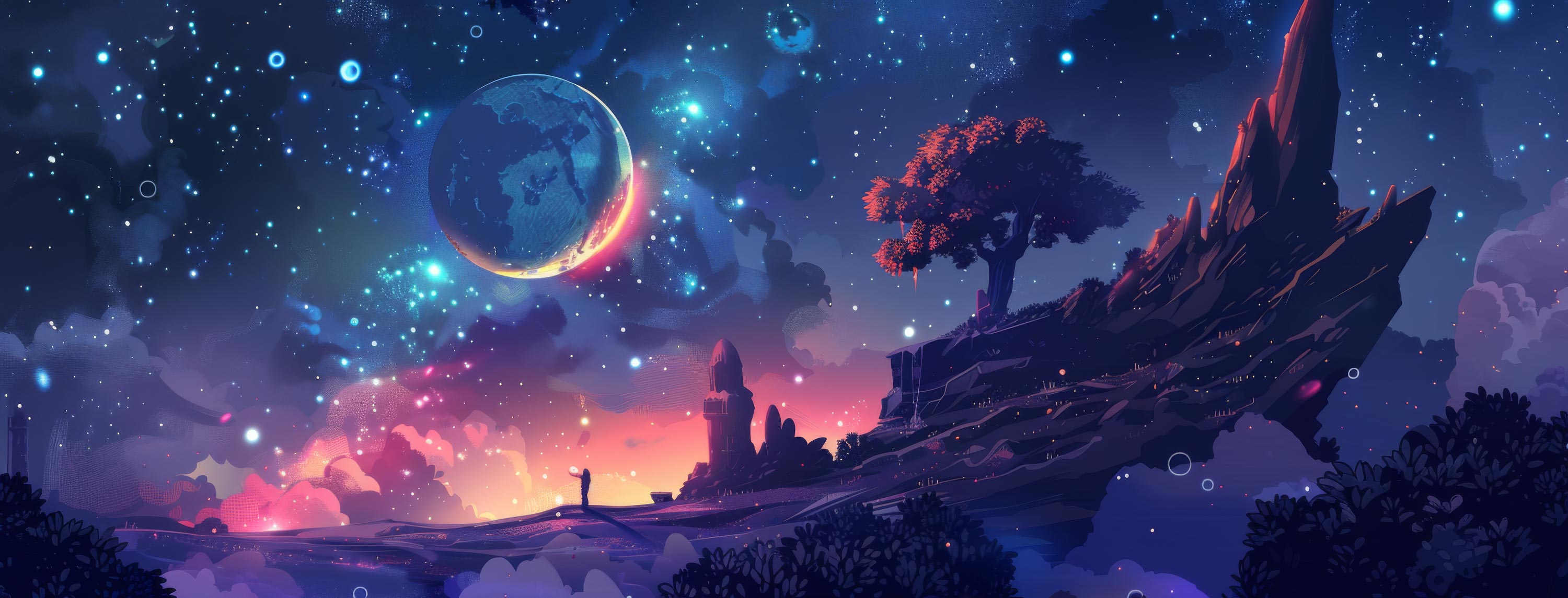 Preview for Fantasy-landscape-celestial-bodies-astrophotography-cover-backgr-da2df