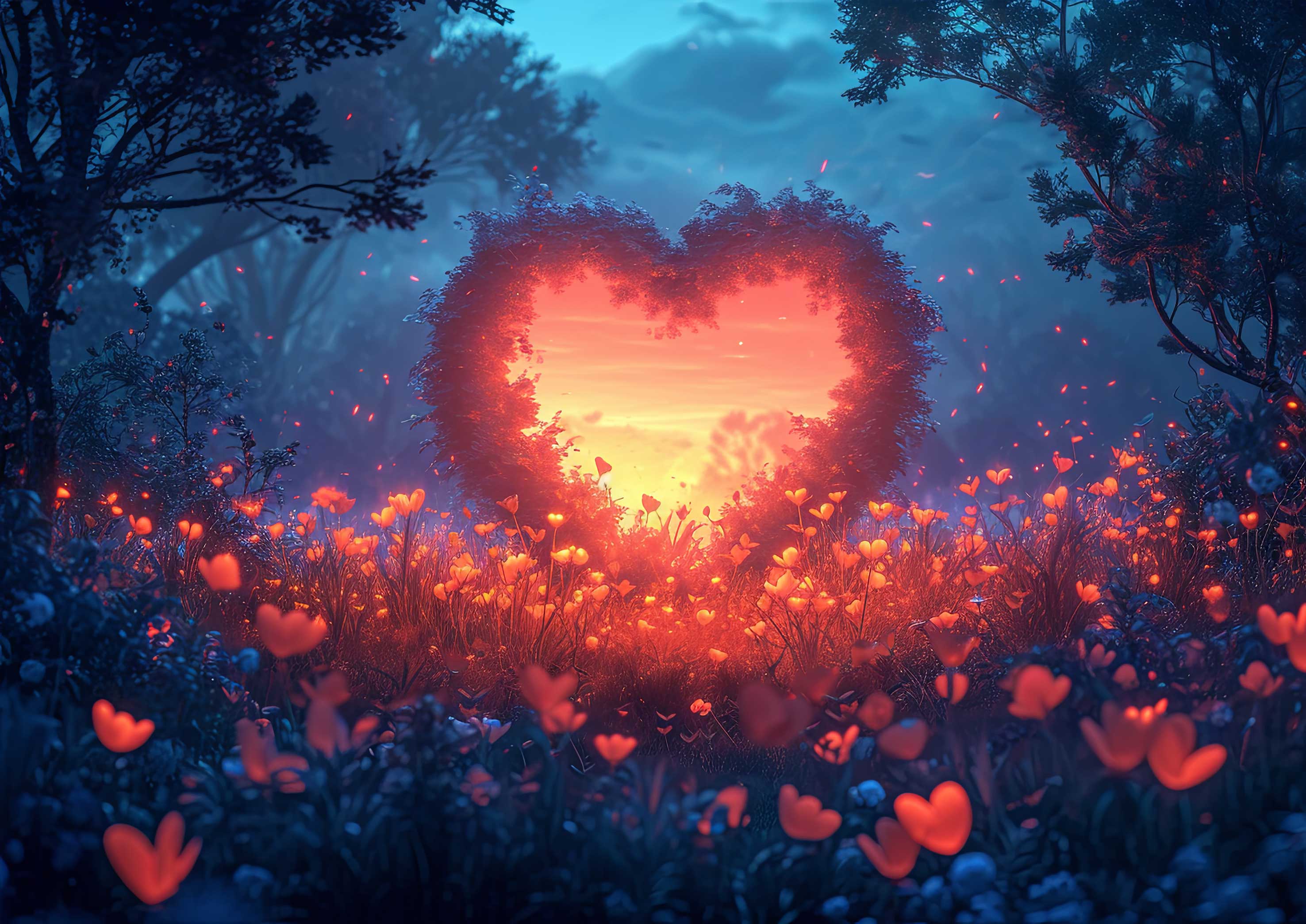 Preview for Heart-in-the-forest-at-sunset-love-background-d3bea