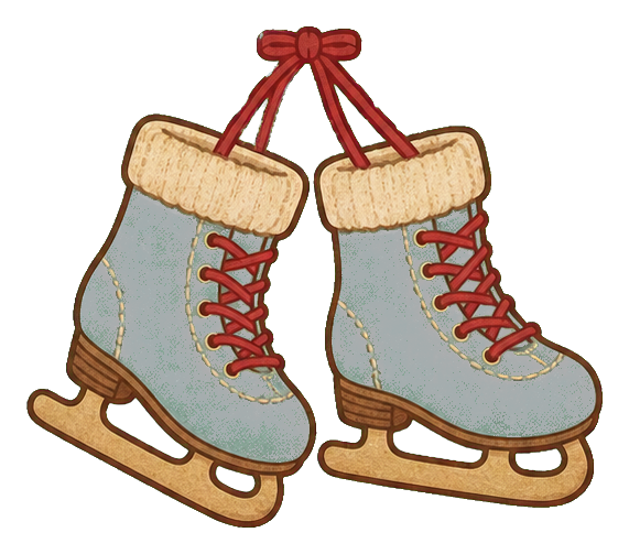 Preview for Dusty Blue Christmas Ice Skates Sticker